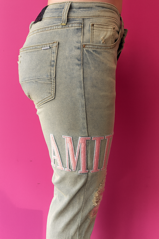 Distressed Statement Denim