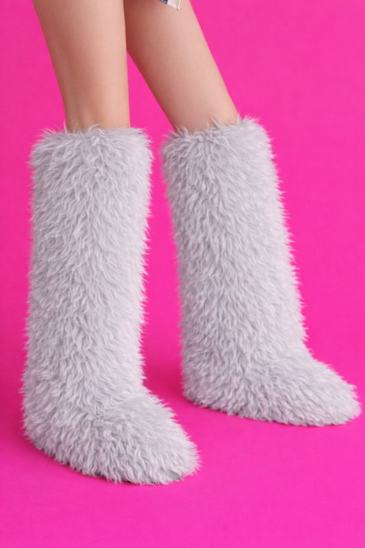 Fluff Doll Knee-High Boots